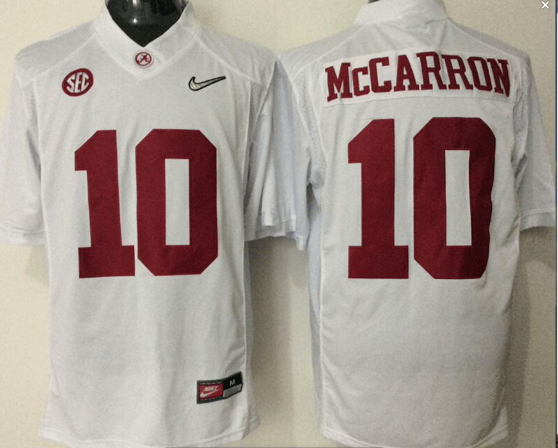 AJ McCarron Alabama Crimson Tide white jersey