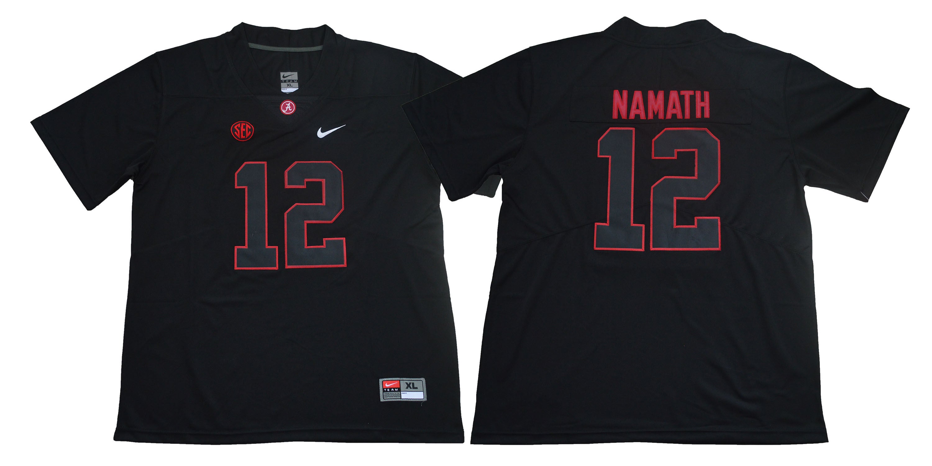 Joe Namath Alabama Crimson Tide black Shadow jersey