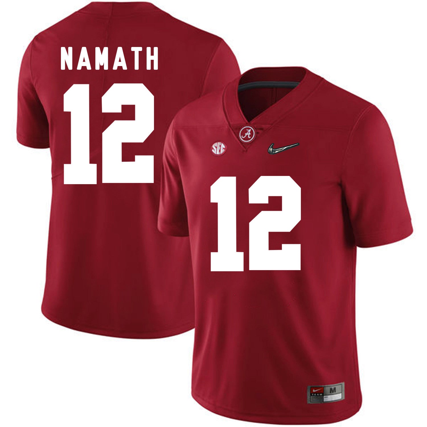 Joe Namath Alabama Crimson Tide red jersey