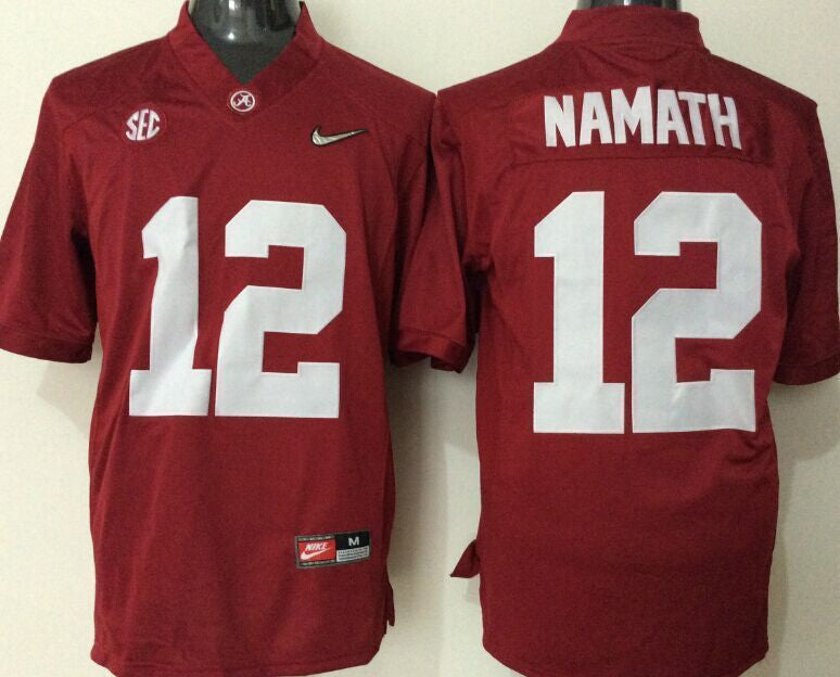 Joe Namath Alabama Crimson Tide red jersey