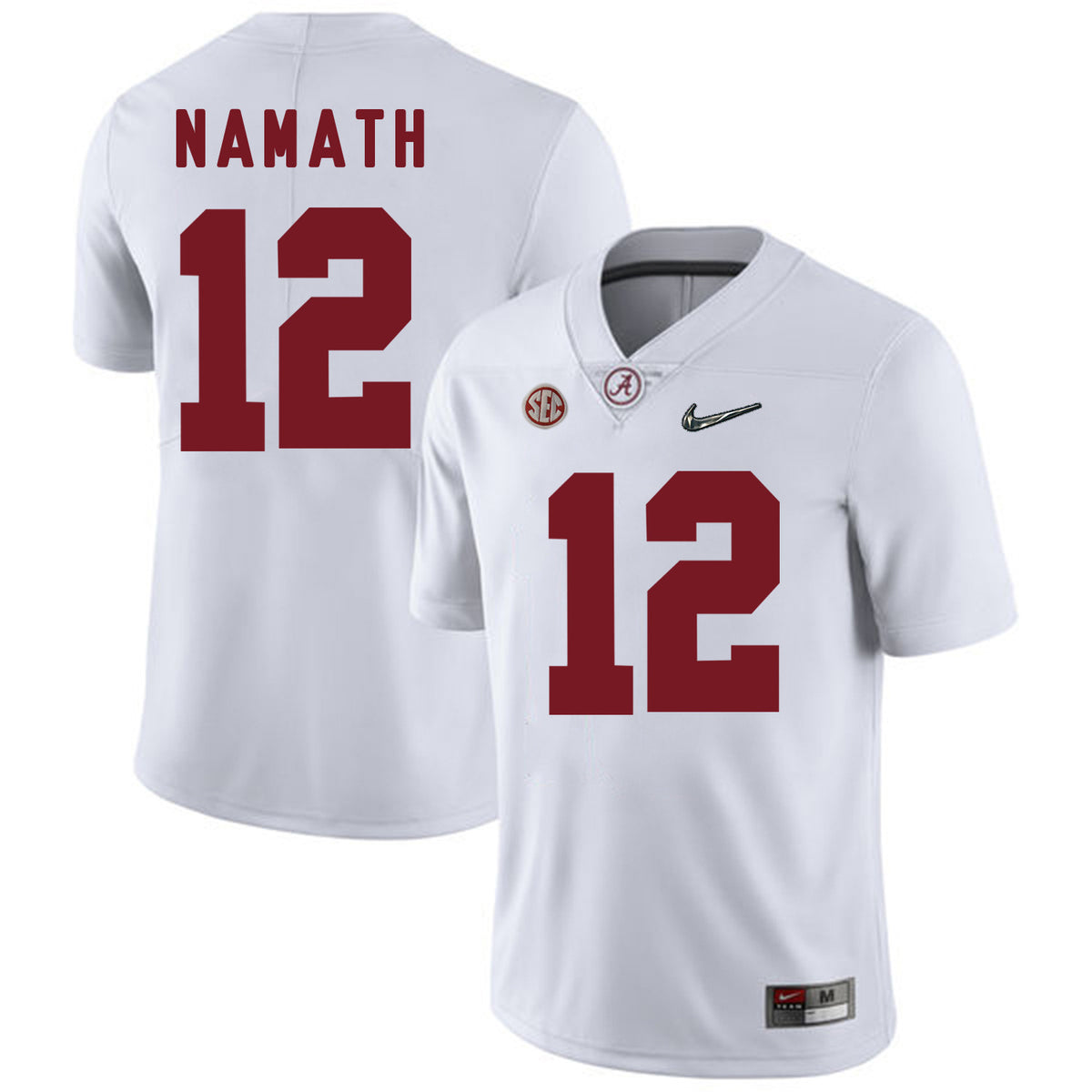 Joe Namath Alabama Crimson Tide white jersey