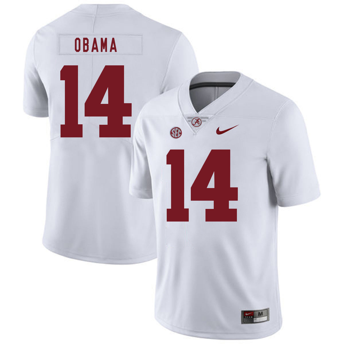 Barack Obama Alabama Crimson Tide white jersey