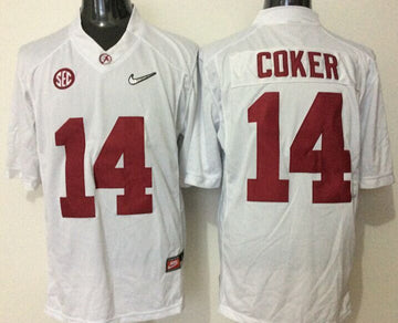 Jake Coker Alabama Crimson Tide white jersey