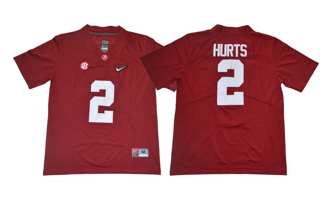 Jalen Hurts Alabama Crimson Tide red jersey