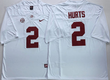 Jalen Hurts Alabama Crimson Tide white jersey
