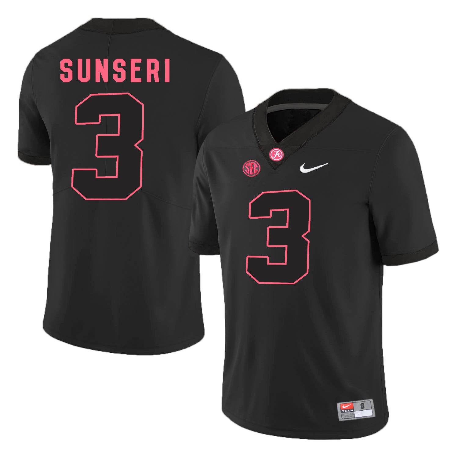 Vinnie Sunseri Alabama Crimson Tide black jersey