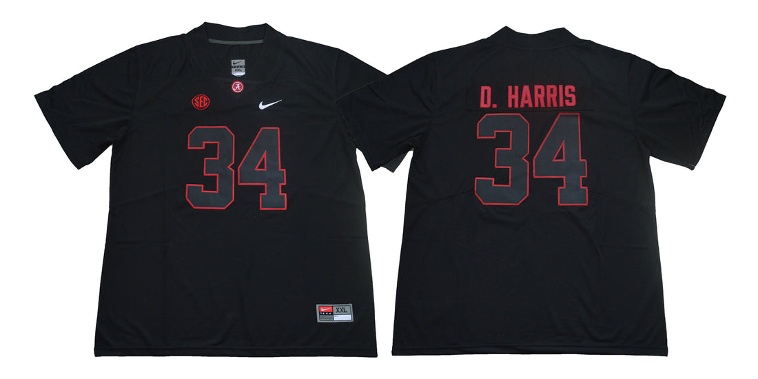 Damien Harris Alabama Crimson Tide black jersey