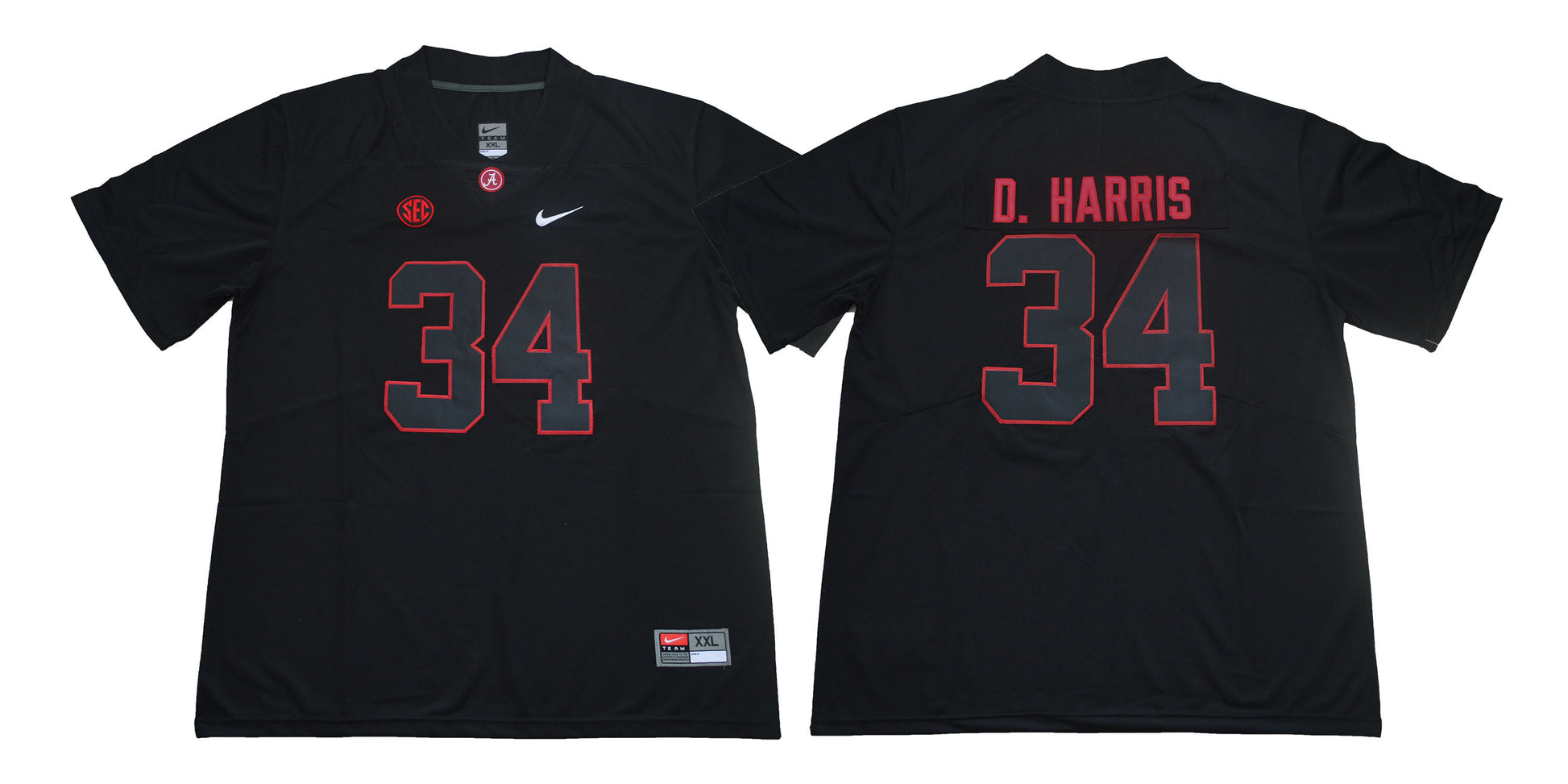 Damien Harris Alabama Crimson Tide black jersey