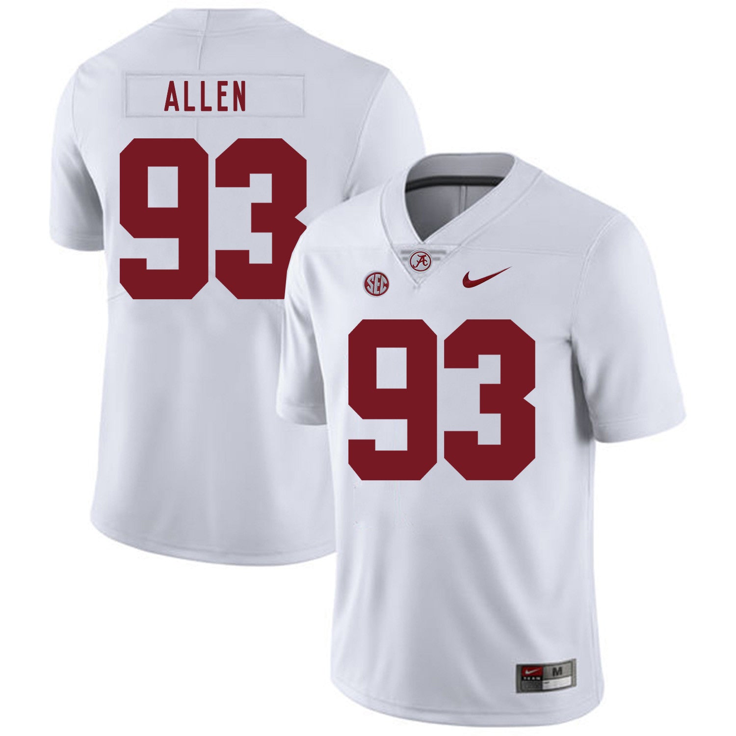 Jonathan Allen Alabama Crimson Tide white jersey