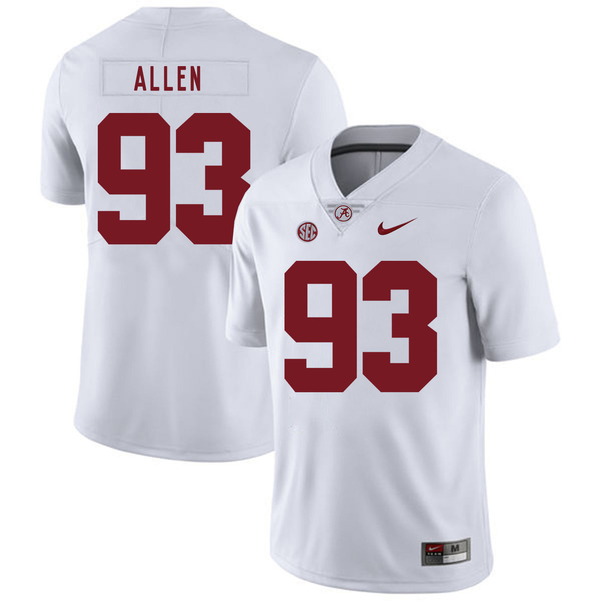 Jonathan Allen Alabama Crimson Tide white jersey