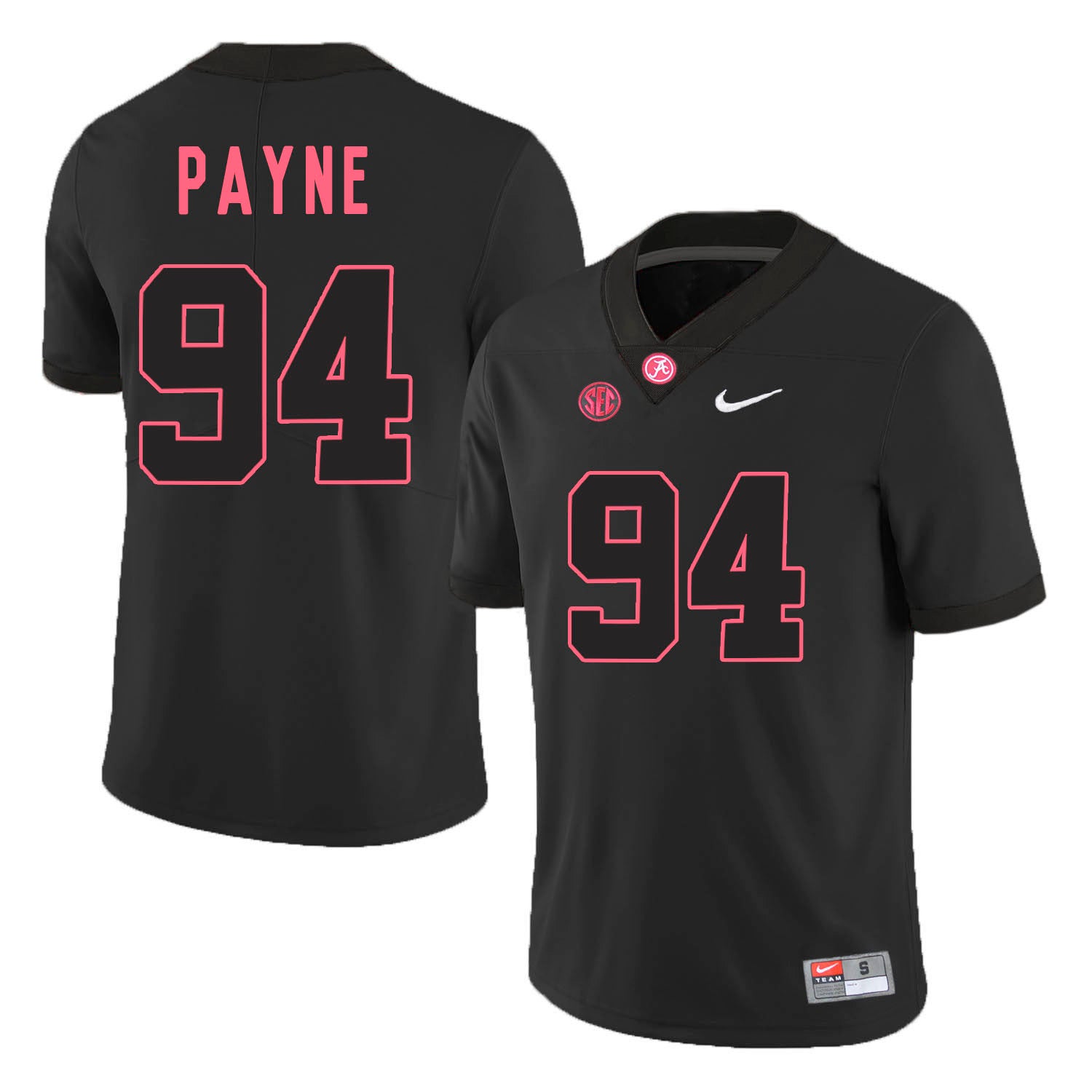 Da'Ron Payne Alabama Crimson Tide black jersey
