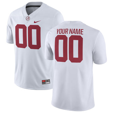 Custom Alabama Crimson Tide white Game jersey