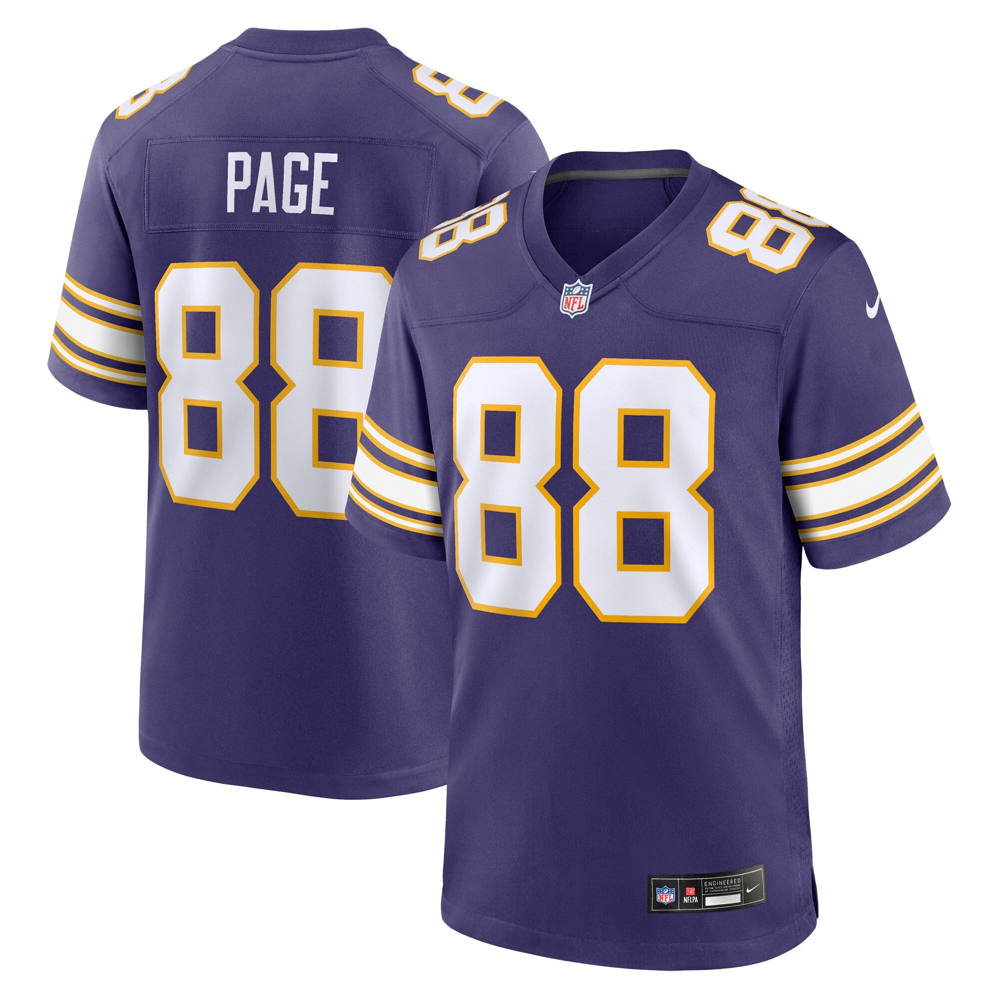 Alan Page Minnesota Vikings purple Classic jersey