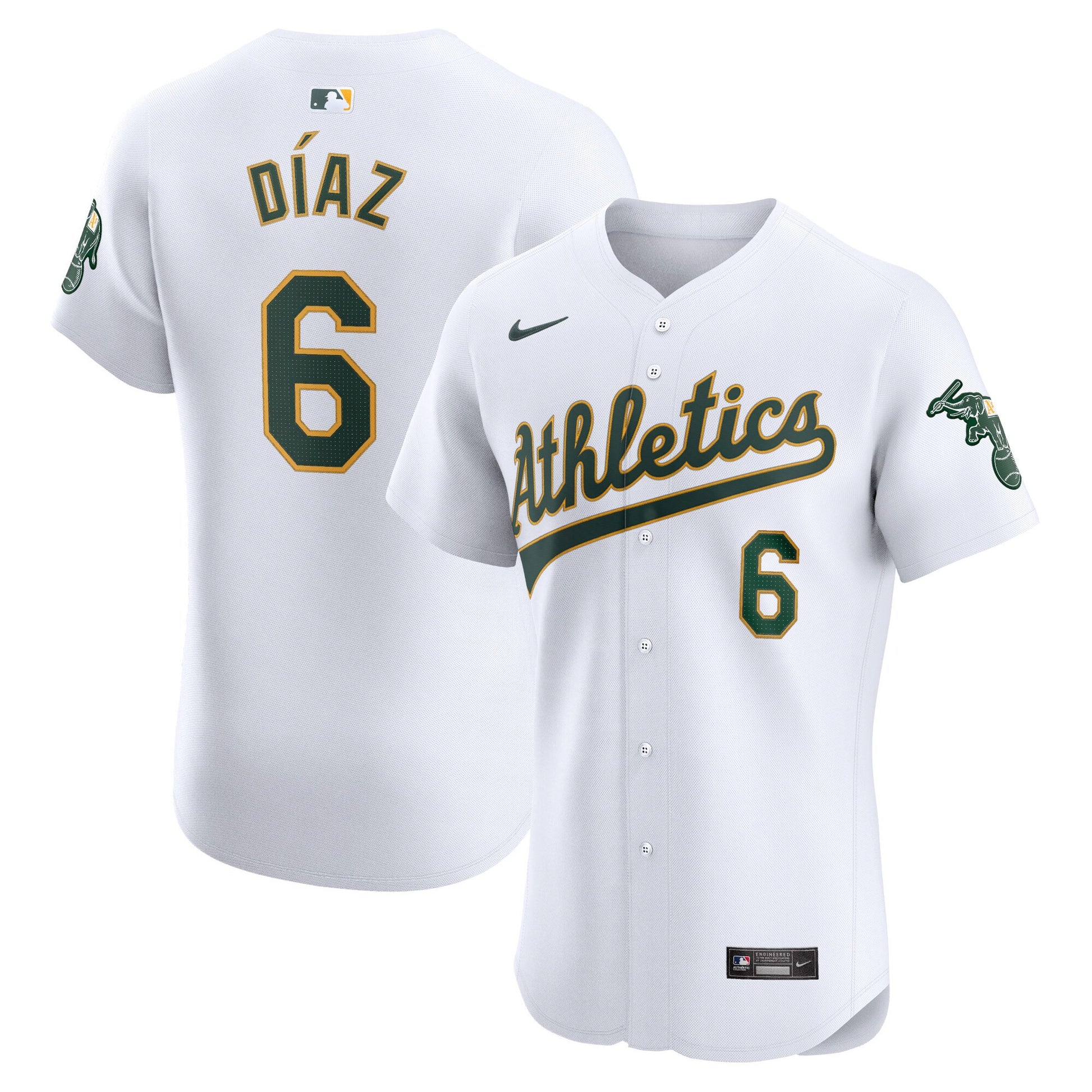 Aledmys Diaz Oakland Athletics white Elite jersey