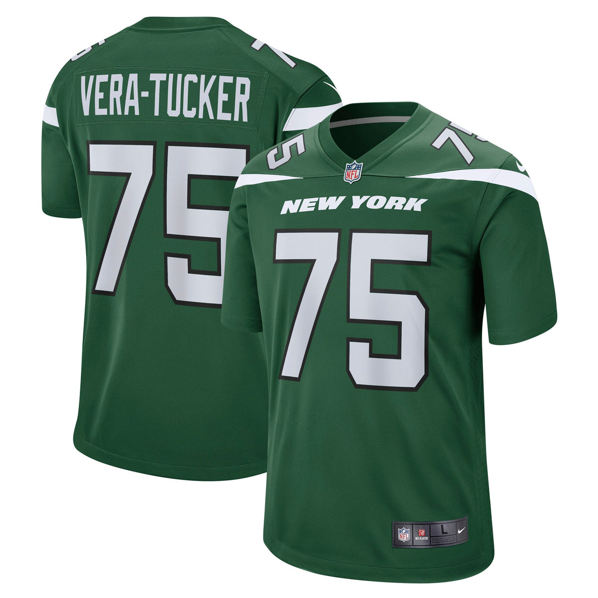 Alijah Vera-tucker New York Jets green Game jersey