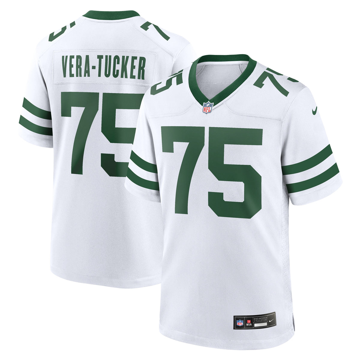 Alijah Vera-tucker New York Jets white jersey