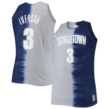 Allen Iverson Tie-dye Georgetown Hoyas navy jersey