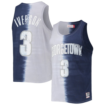 Allen Iverson Name Number Tie-dye Tank Top Georgetown Hoyas gray jersey