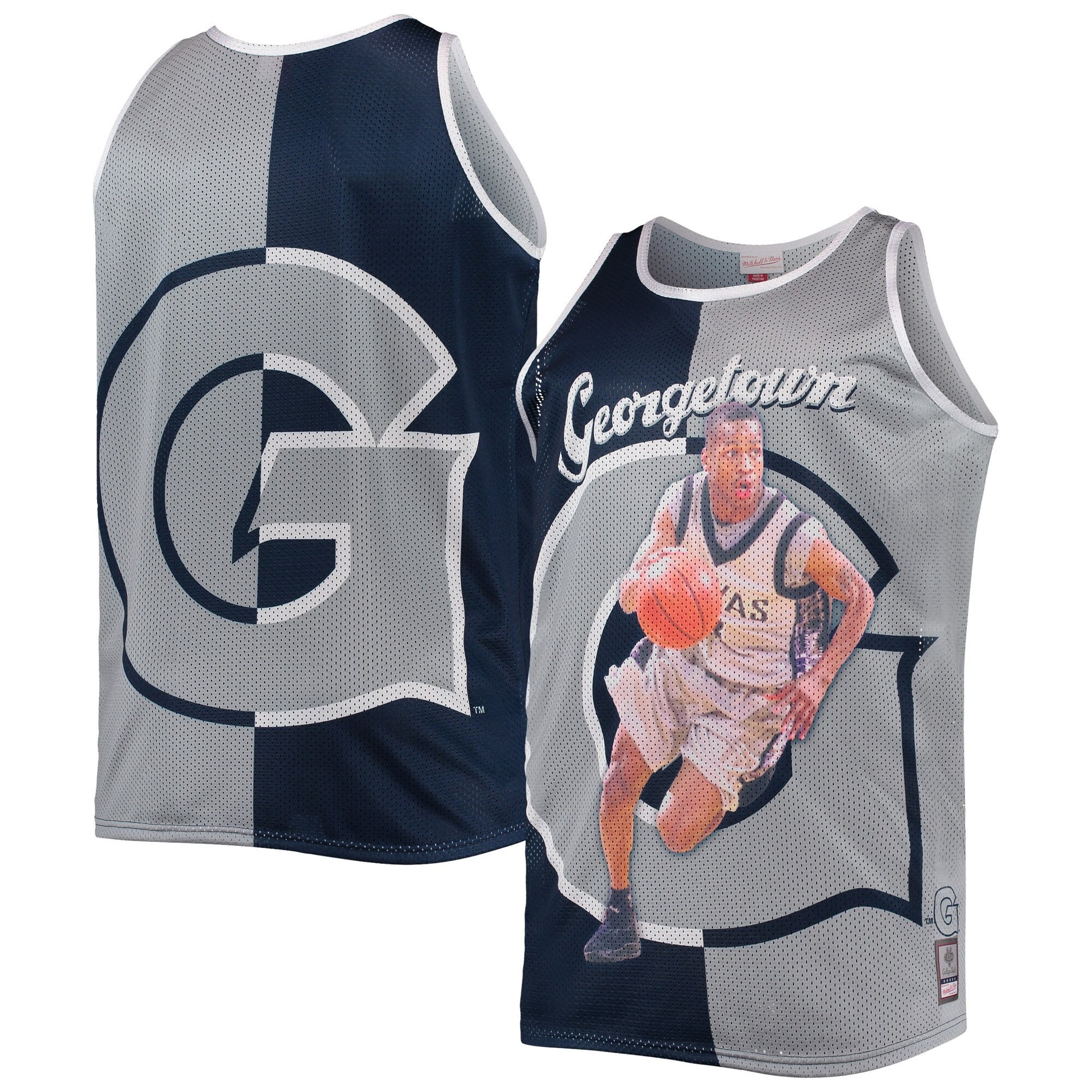 Allen Iverson Sublimated Tank Top Georgetown Hoyas navy jersey