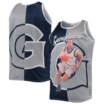 Allen Iverson Sublimated Tank Top Georgetown Hoyas navy jersey