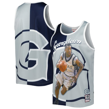 Allen Iverson Sublimated Tank Top Georgetown Hoyas navy jersey