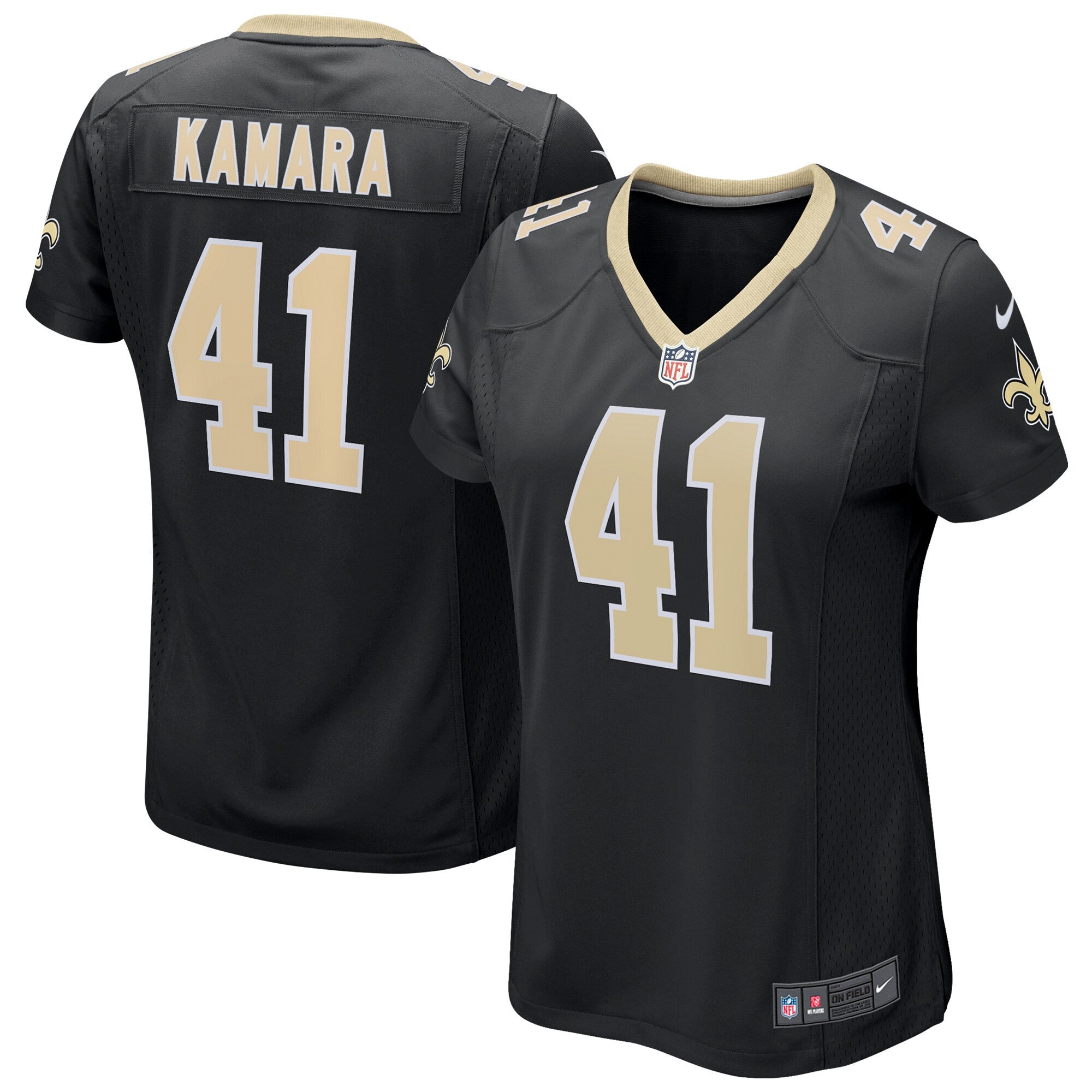 Alvin Kamara New Orleans Saints black jersey