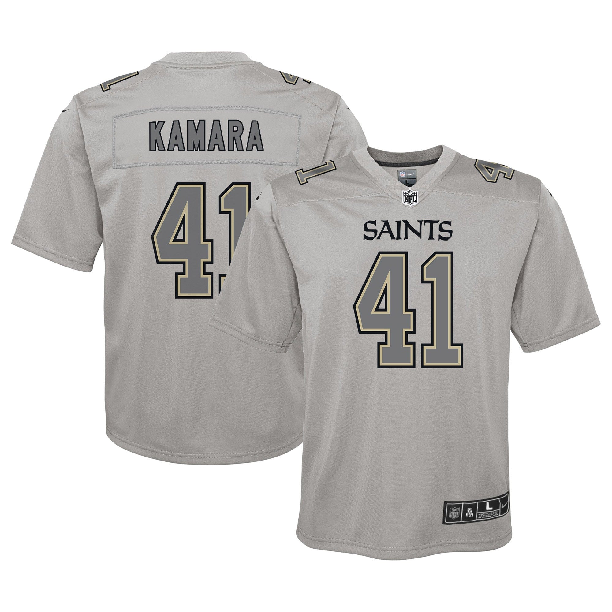 Alvin Kamara Atmosphere New Orleans Saints gray jersey