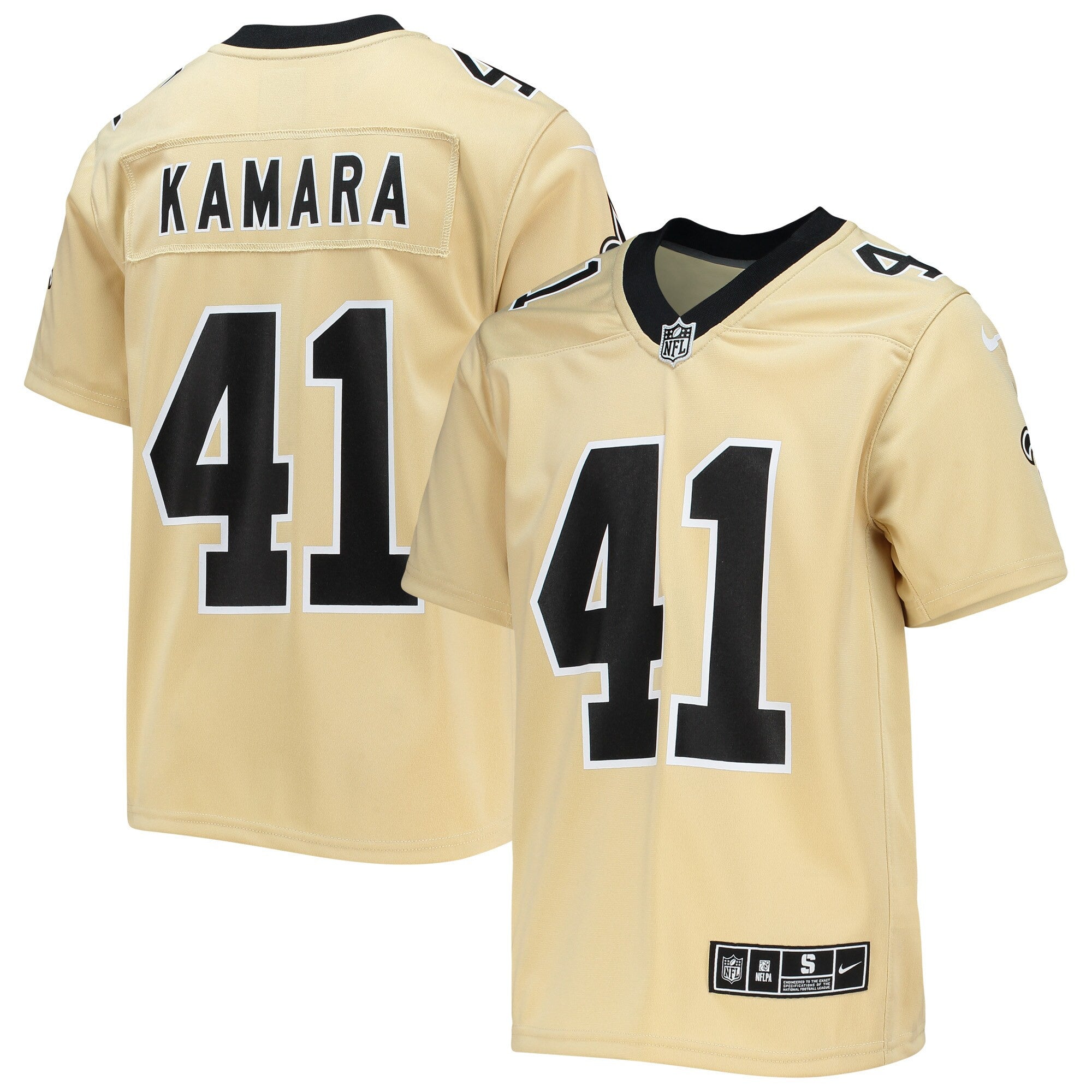 Alvin Kamara New Orleans Saints gold jersey