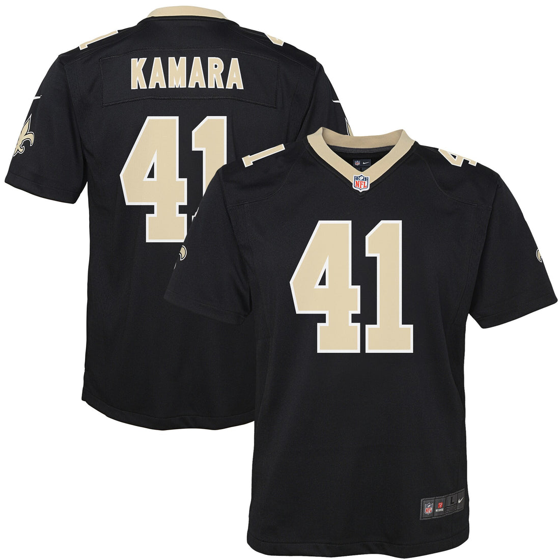 Alvin Kamara New Orleans Saints black jersey