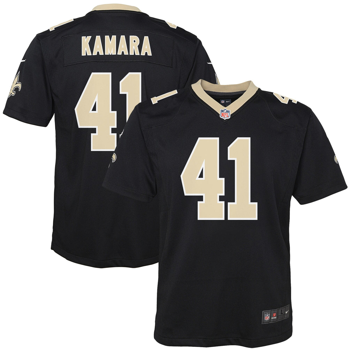 Alvin Kamara New Orleans Saints black jersey