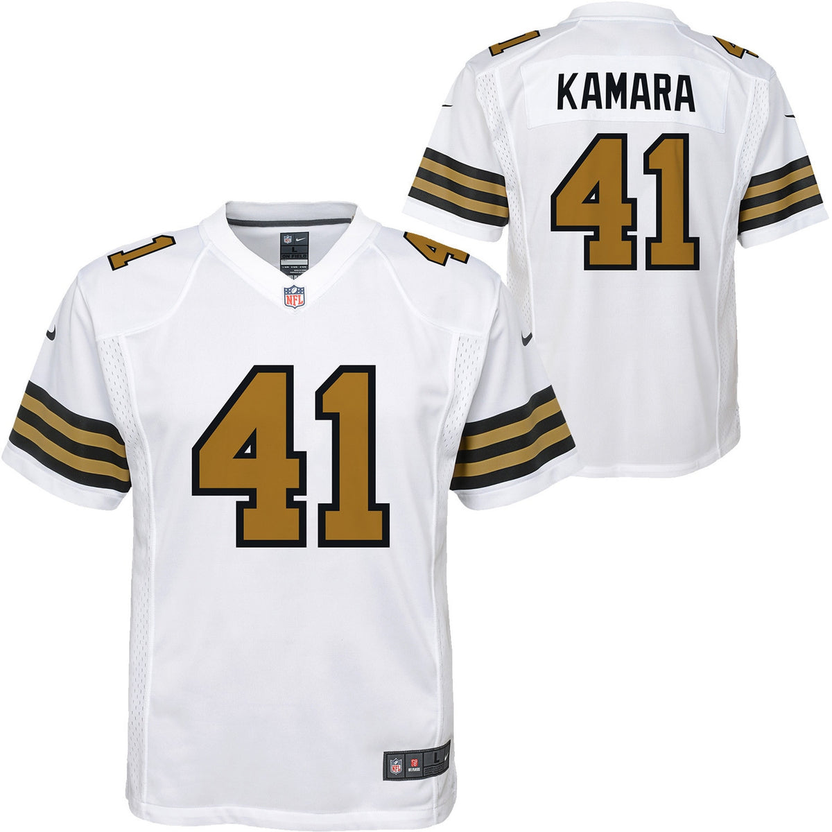 Alvin Kamara New Orleans Saints white jersey