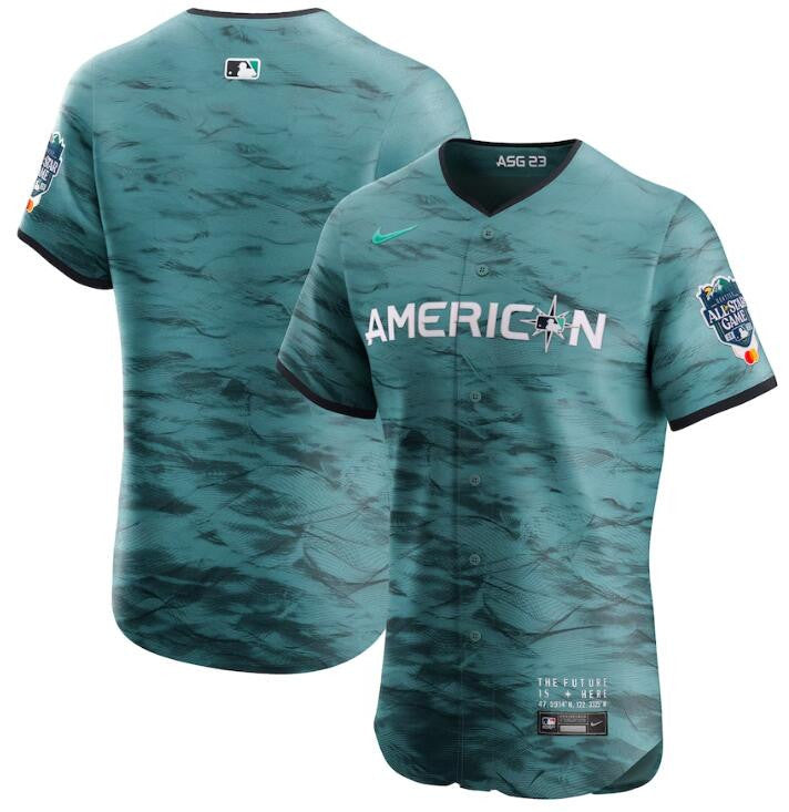 Custom American League All-Star teal All-Star jersey