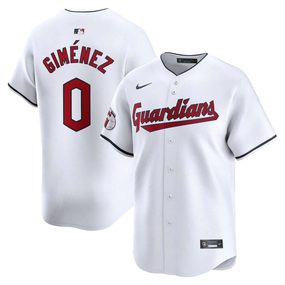 Andres Gimenez Cleveland Guardians white Limited jersey