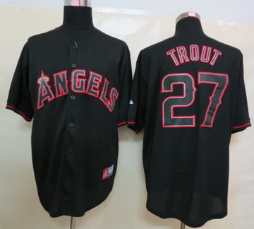 Mike Trout Los Angeles Angels black Fashion jersey