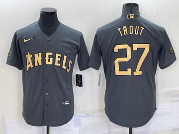Mike Trout Los Angeles Angels charcoal All-Star jersey