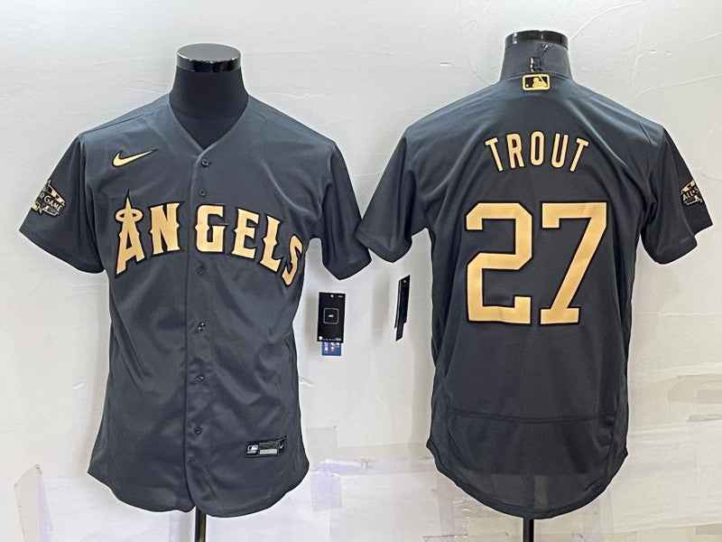 Mike Trout Los Angeles Angels charcoal All-Star jersey