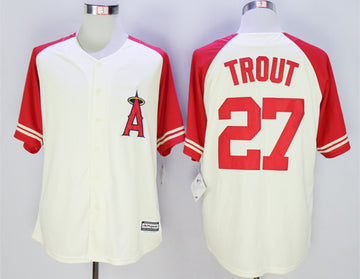 Mike Trout Los Angeles Angels cream jersey