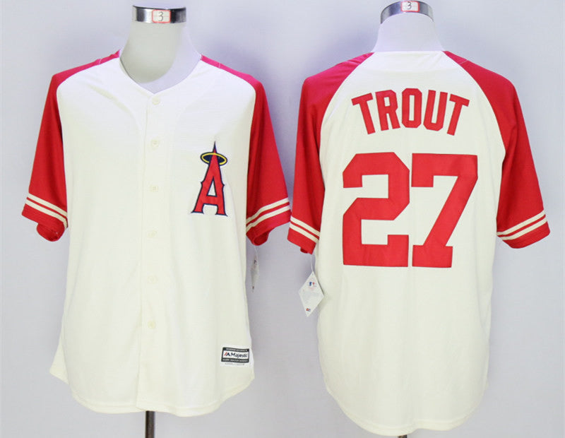 Mike Trout Los Angeles Angels cream jersey