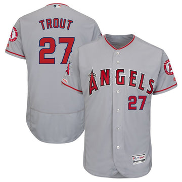 Mike Trout Los Angeles Angels gray jersey