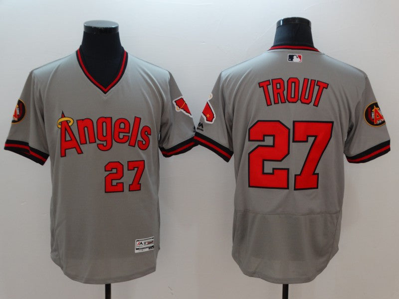 Mike Trout Los Angeles Angels gray jersey