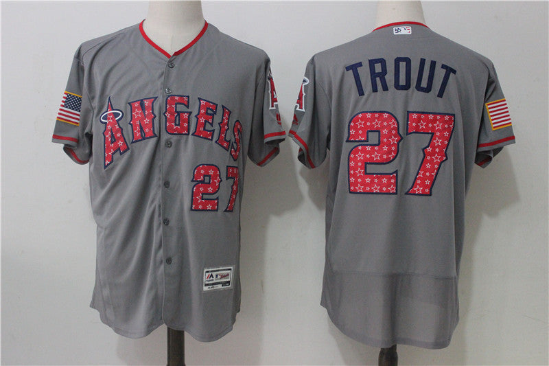 Mike Trout Los Angeles Angels gray jersey