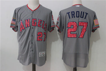Mike Trout Los Angeles Angels gray jersey