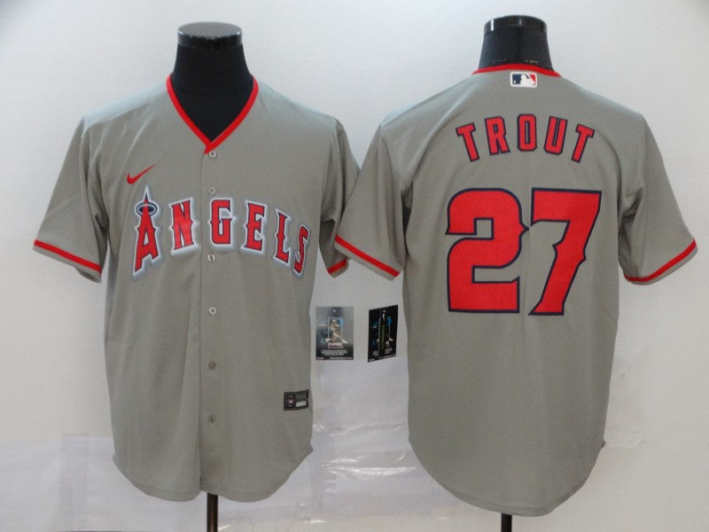 Mike Trout Los Angeles Angels gray jersey