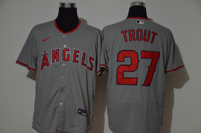 Mike Trout Los Angeles Angels gray jersey