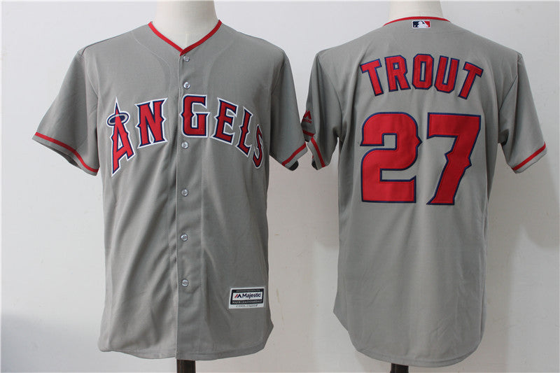Mike Trout Los Angeles Angels gray jersey