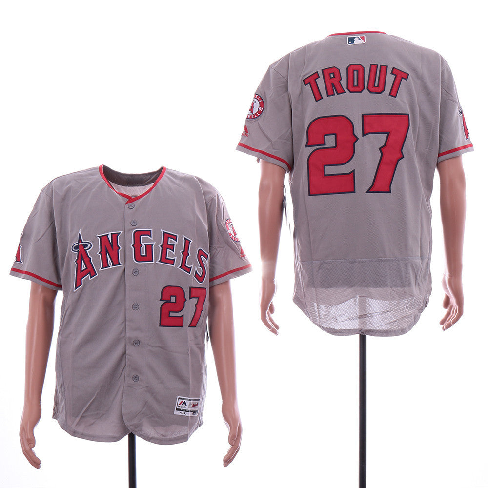 Mike Trout Los Angeles Angels gray jersey