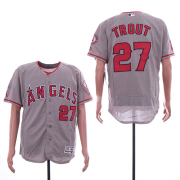 Mike Trout Los Angeles Angels gray jersey