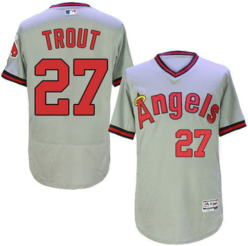 Mike Trout Los Angeles Angels gray Throwback jersey
