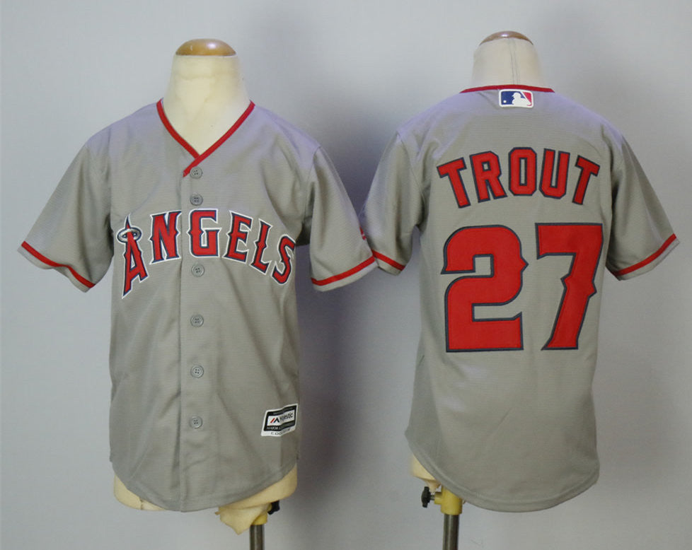 Mike Trout Los Angeles Angels gray jersey