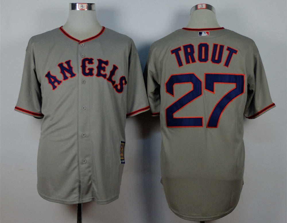 Mike Trout Los Angeles Angels grey jersey
